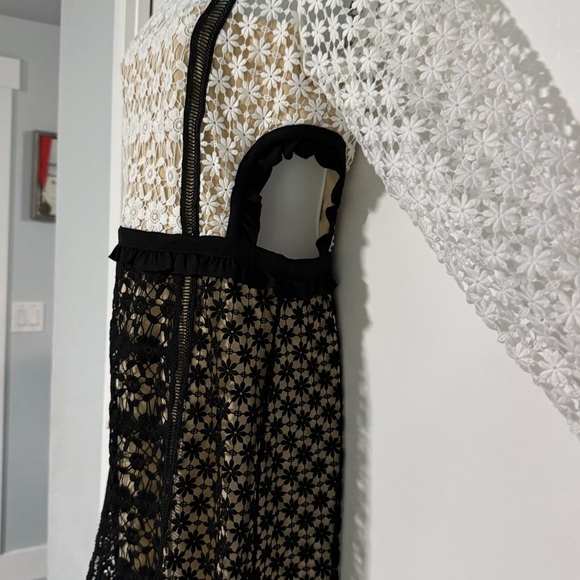 VENUS Womenβs Cut out Tweed dress 8 floral embroidered elegant midi long sleeve - Picture 12 of 16